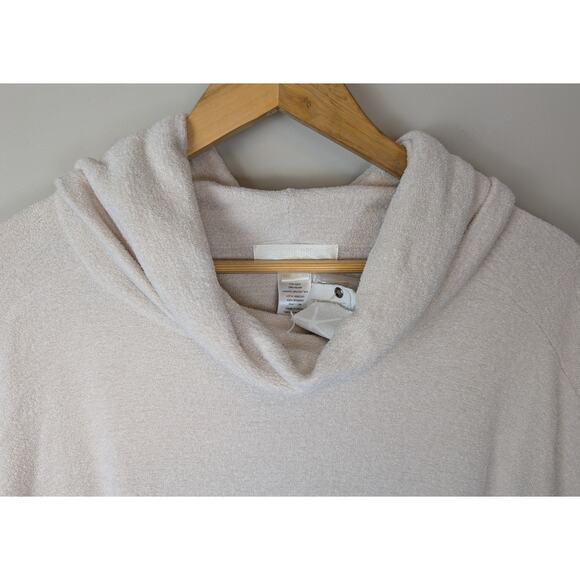 NWT Barefoot Dreams Cozychic Ultra Lite Cowlneck Poncho Ivory Sand S/M - Picture 2 of 9